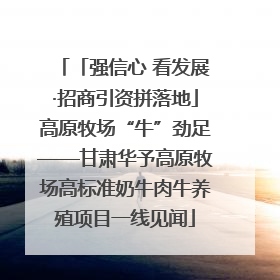 「强信心 看发展·招商引资拼落地」高原牧场“牛”劲足——甘肃华予高原牧场高标准奶牛肉牛养殖项目一线见闻