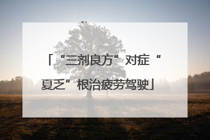 “三剂良方”对症“夏乏”根治疲劳驾驶