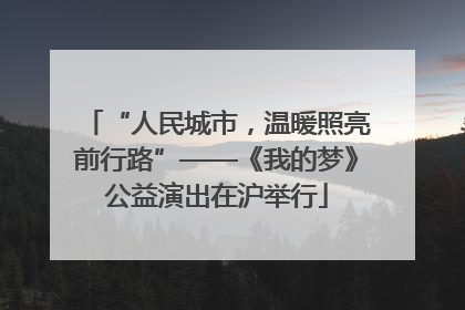 “人民城市，温暖照亮前行路”——《我的梦》公益演出在沪举行
