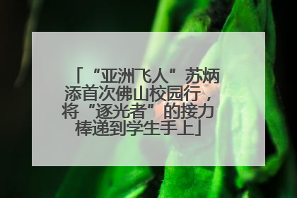 “亚洲飞人”苏炳添首次佛山校园行，将“逐光者”的接力棒递到学生手上