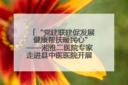 “党建联建促发展 健康帮扶暖民心”——湘雅二医院专家走进县中医医院开展健康帮扶活动