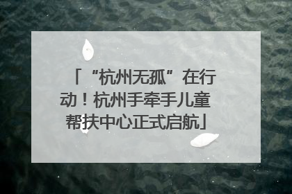 “杭州无孤”在行动！杭州手牵手儿童帮扶中心正式启航