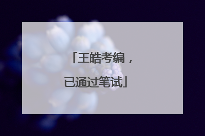 王皓考编，已通过笔试