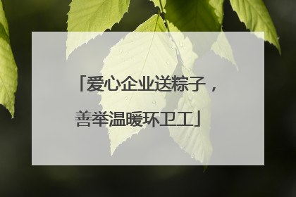 爱心企业送粽子，善举温暖环卫工