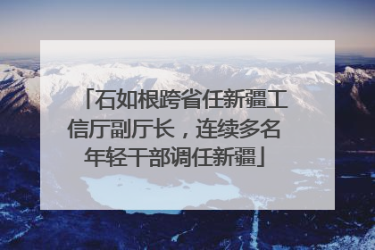 石如根跨省任新疆工信厅副厅长，连续多名年轻干部调任新疆