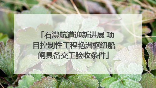 石澧航道迎新进展 项目控制性工程艳洲枢纽船闸具备交工验收条件
