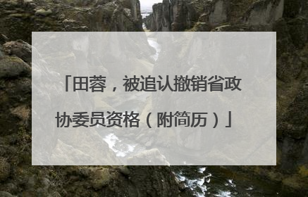 田蓉，被追认撤销省政协委员资格（附简历）