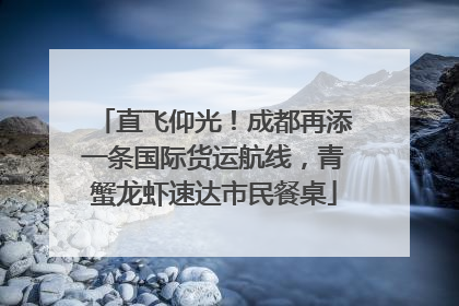 直飞仰光！成都再添一条国际货运航线，青蟹龙虾速达市民餐桌