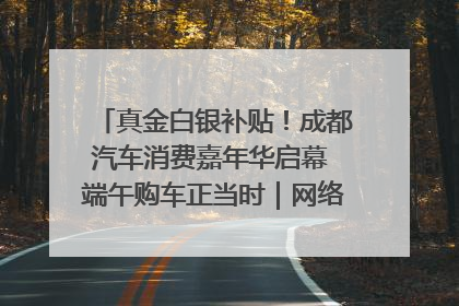 真金白银补贴！成都汽车消费嘉年华启幕 端午购车正当时｜网络中国节·端午