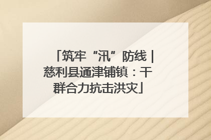 筑牢“汛”防线｜慈利县通津铺镇：干群合力抗击洪灾