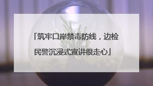 筑牢口岸禁毒防线，边检民警沉浸式宣讲很走心