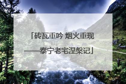 砖瓦重吟 烟火重现——泰宁老宅涅槃记