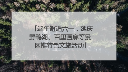 端午邂逅六一，延庆野鸭湖、百里画廊等景区推特色文旅活动