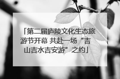 第二届庐陵文化生态旅游节开幕 共赴一场“吉山吉水吉安游”之约