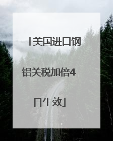 美国进口钢铝关税加倍4日生效