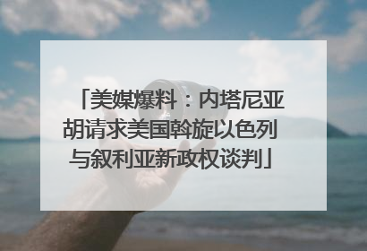 美媒爆料：内塔尼亚胡请求美国斡旋以色列与叙利亚新政权谈判