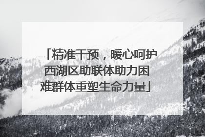 精准干预，暖心呵护 西湖区助联体助力困难群体重塑生命力量