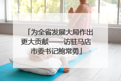 为全省发展大局作出更大贡献——访驻马店市委书记鲍常勇