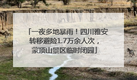 一夜多地暴雨！四川雅安转移避险1.7万余人次，蒙顶山景区临时闭园