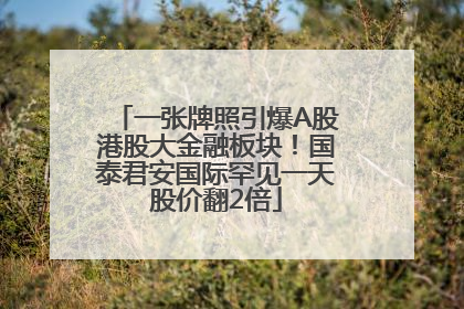 一张牌照引爆A股港股大金融板块！国泰君安国际罕见一天股价翻2倍