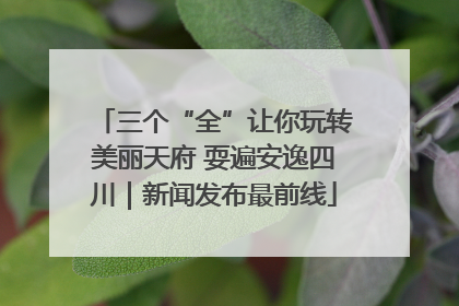 三个“全”让你玩转美丽天府 耍遍安逸四川｜新闻发布最前线