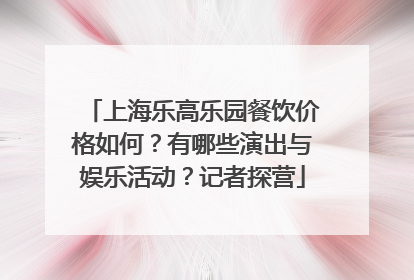 上海乐高乐园餐饮价格如何？有哪些演出与娱乐活动？记者探营