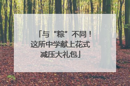 与“粽”不同！这所中学献上花式减压大礼包