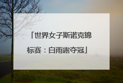 世界女子斯诺克锦标赛：白雨露夺冠