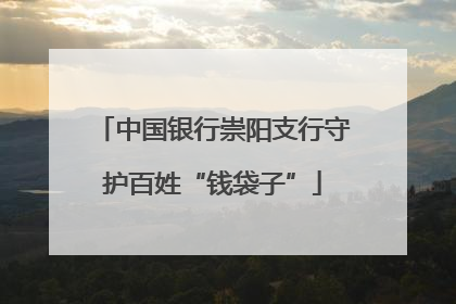 中国银行崇阳支行守护百姓“钱袋子”