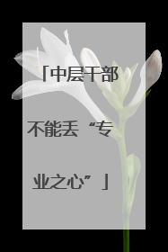 中层干部不能丢“专业之心”