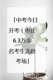 中考今日开考！枣庄6.3万余名考生奔赴考场