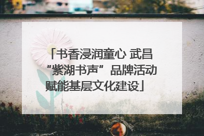 书香浸润童心 武昌“紫湖书声”品牌活动赋能基层文化建设