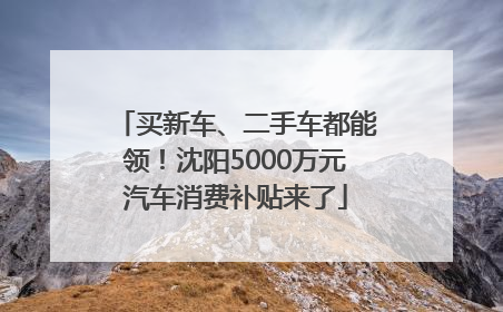买新车、二手车都能领！沈阳5000万元汽车消费补贴来了