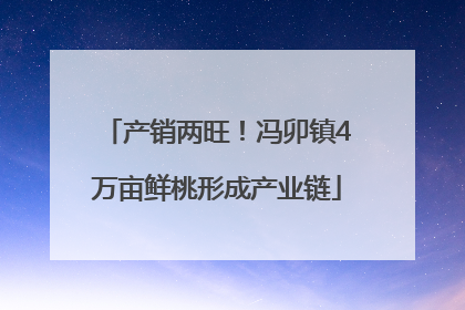 产销两旺！冯卯镇4万亩鲜桃形成产业链