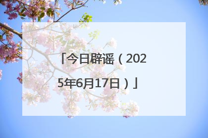 今日辟谣（2025年6月17日）