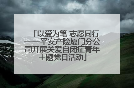 以爱为笔 志愿同行——平安产险厦门分公司开展关爱自闭症青年主题党日活动