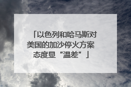 以色列和哈马斯对美国的加沙停火方案态度显“温差”