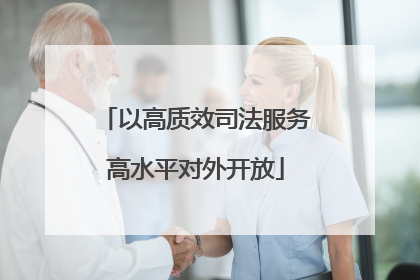 以高质效司法服务高水平对外开放