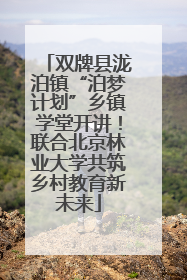 双牌县泷泊镇“泊梦计划”乡镇学堂开讲！联合北京林业大学共筑乡村教育新未来