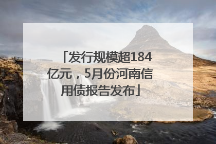 发行规模超184亿元，5月份河南信用债报告发布