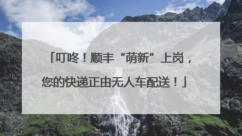 叮咚！顺丰“萌新”上岗，您的快递正由无人车配送！