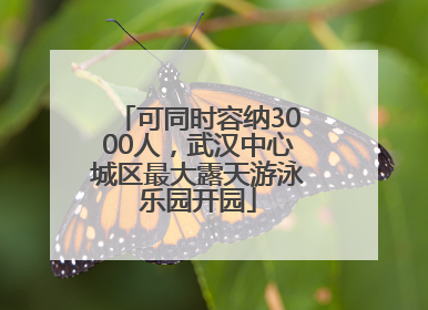 可同时容纳3000人，武汉中心城区最大露天游泳乐园开园