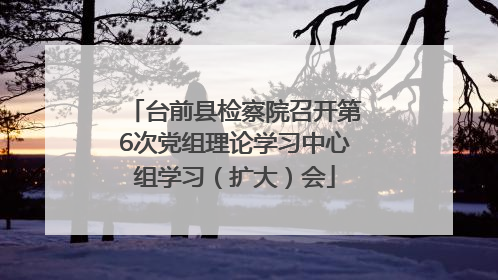 台前县检察院召开第6次党组理论学习中心组学习（扩大）会
