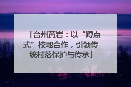 台州黄岩：以“蹲点式”校地合作，引领传统村落保护与传承