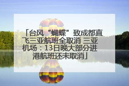 台风“蝴蝶”致成都直飞三亚航班全取消 三亚机场：13日晚大部分进港航班还未取消