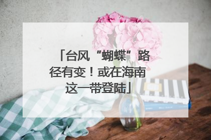 台风“蝴蝶”路径有变!或在海南这一带登陆