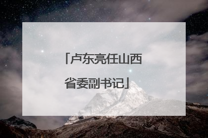卢东亮任山西省委副书记