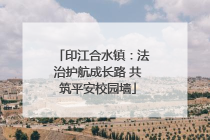 印江合水镇：法治护航成长路 共筑平安校园墙