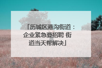 历城区港沟街道：企业紧急要招聘 街道当天帮解决
