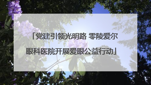 党建引领光明路 零陵爱尔眼科医院开展爱眼公益行动